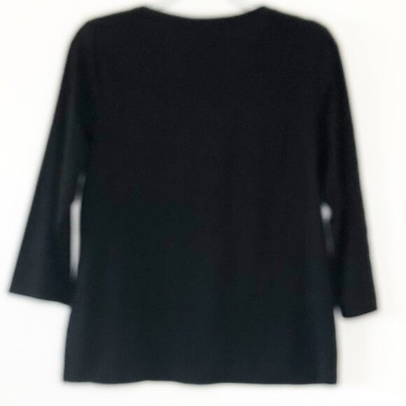 Chico's Zenergy Medium 1 Embroidered Beaded black Top V Neck - Picture 2 of 6